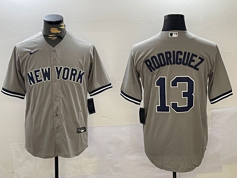 Men New York Yankees #13 Rodriguez Grey Game 2024 Nike MLB Jersey style 2->new york yankees->MLB Jersey